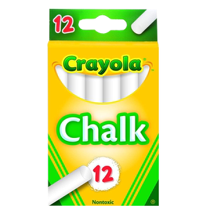 【老师日常讲课.无粉尘白粉笔】美国crayola绘儿乐顺滑不易折断加粗可水洗粉笔美国进口儿童家用黑板涂鸦