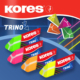 欧洲KORES高乐士橡皮擦小学生专用少屑干净无毒三角数学考试作图PVC安全幼儿园儿童美术素描用荧光色