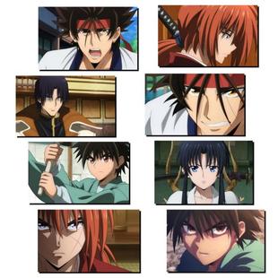 浪客剑心7套图】小卡贴海报贴纸吧唧照片徽章挂画挂饰日台历