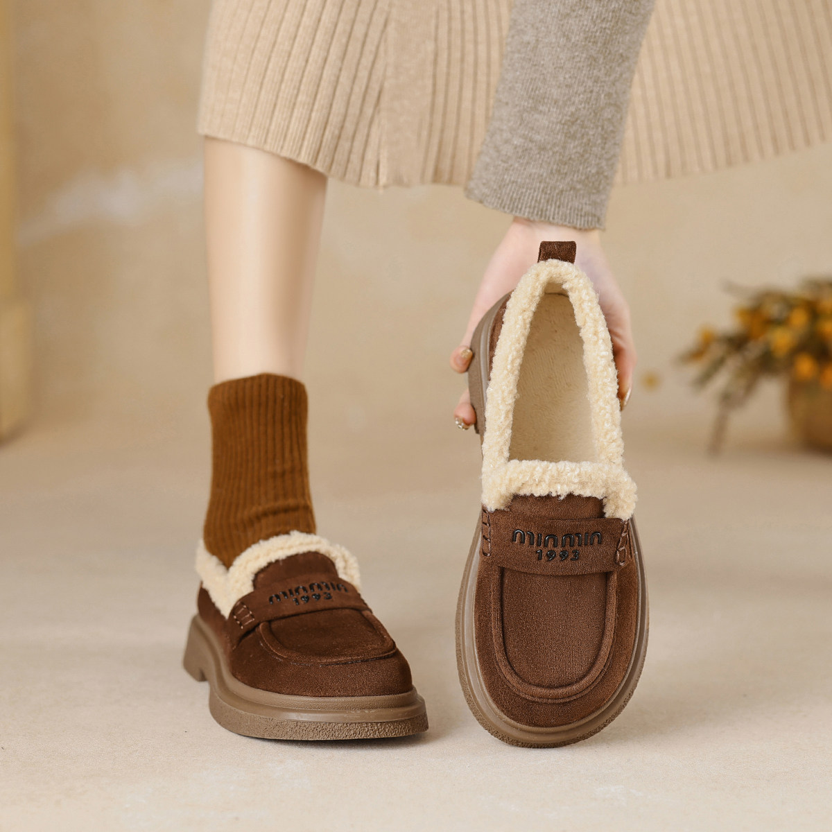 秋冬加绒乐福鞋女2026新款复古学院小皮鞋女厚底豆豆鞋大码41到43,女鞋,乐福鞋（豆豆鞋）,淘宝优惠券,粉丝福利购,淘宝优惠卷