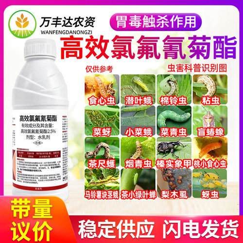 高效氯氟氰菊酯农药杀虫剂蔬菜菜青虫蚜虫钻心虫邦农达地下害虫药
