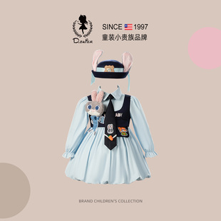 DBkyer女童连衣裙2026新款兔子警官儿童衣服洋气日常穿搭公主裙子