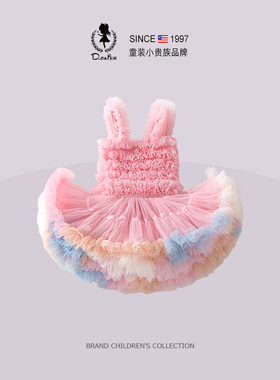 D.Bkyer女童公主裙tutu裙生日周岁礼服兔兔裙蓬蓬蛋糕裙宝宝裙子