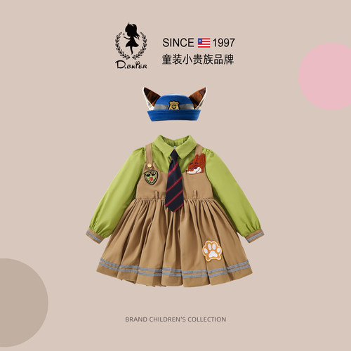 D.Bkyer女童尼克狐衣服公主裙