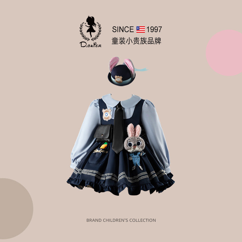 D.Bkyer女童朱迪兔子警官公主裙图片