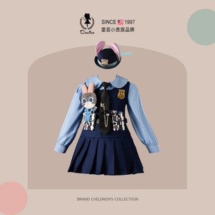 巨好看女孩生日裙子 兔子警官儿童衣服cos服装 D.Bkyer女童春装 套装