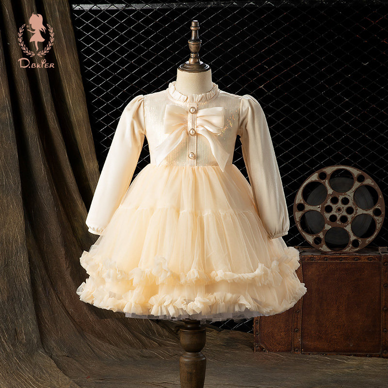 女童秋装公主裙2023新款3洋气4蓬蓬纱5生日6礼服7岁宝宝连衣裙子