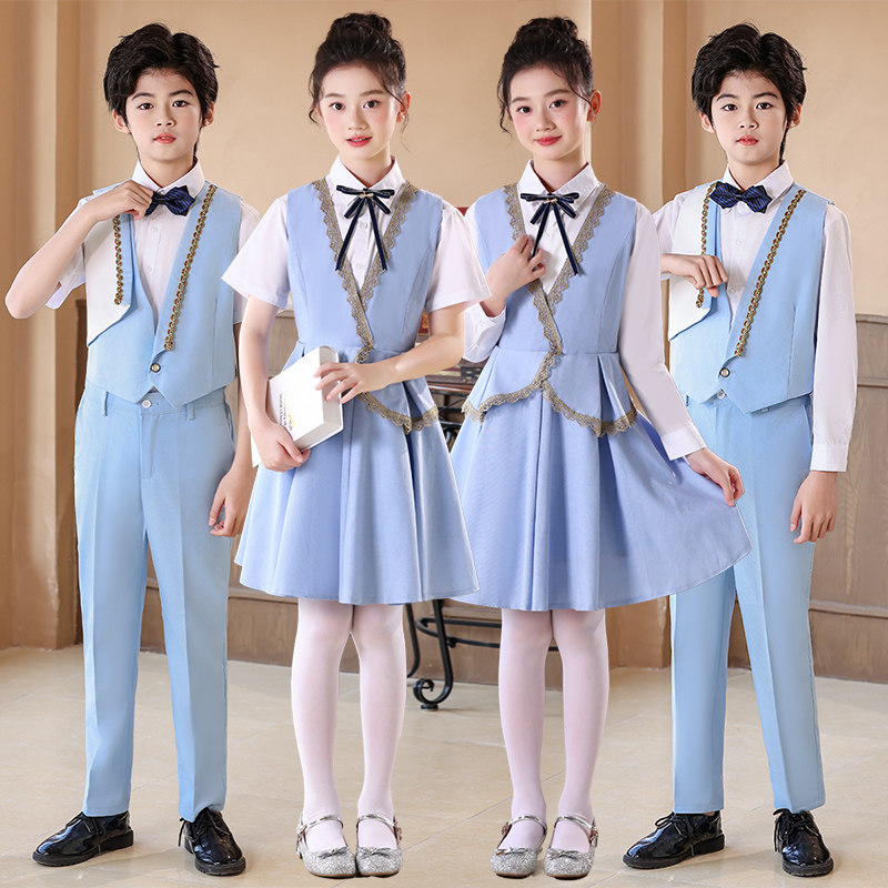 儿童合唱服主持人礼服中小学生