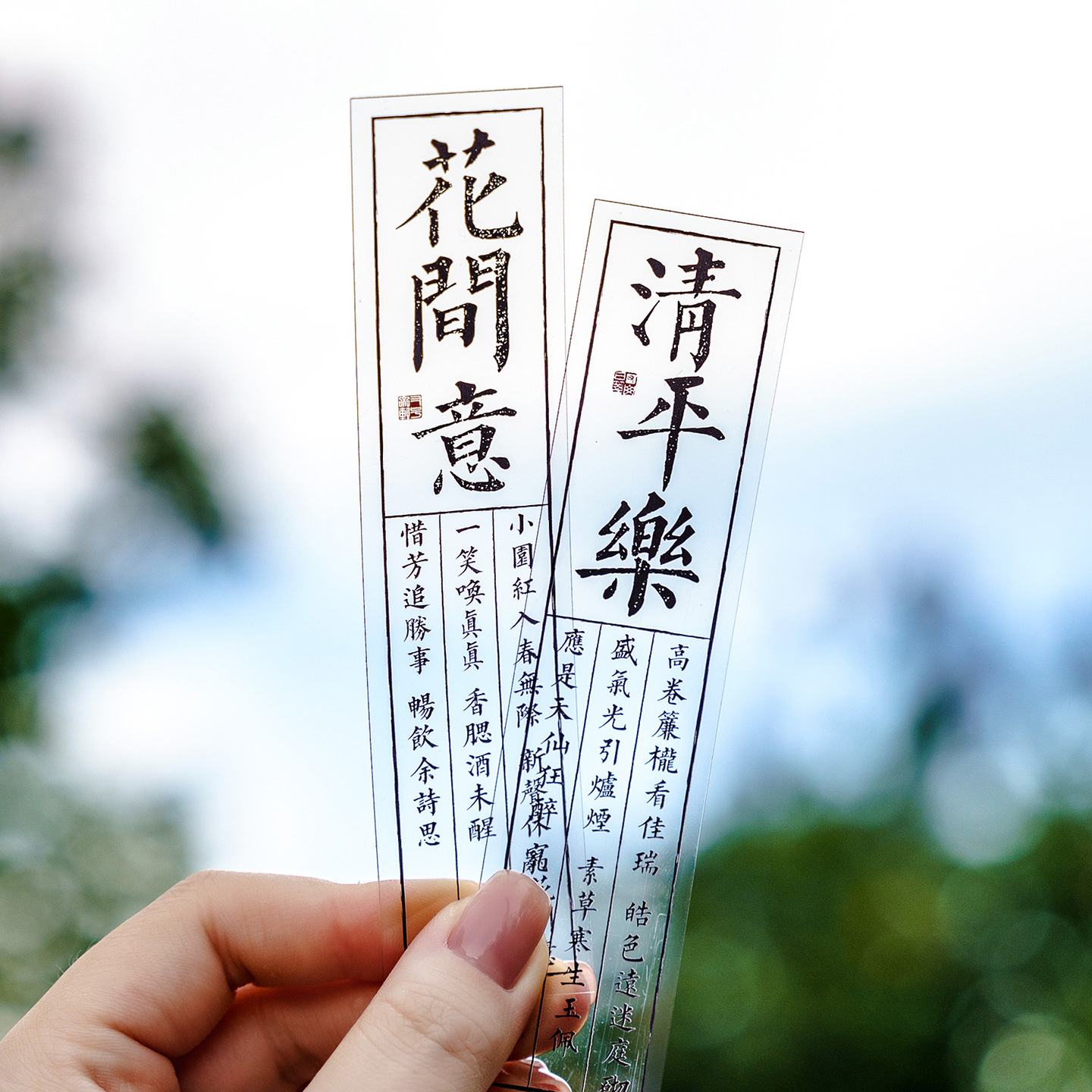 轻舟已过中国风书法半透明书签