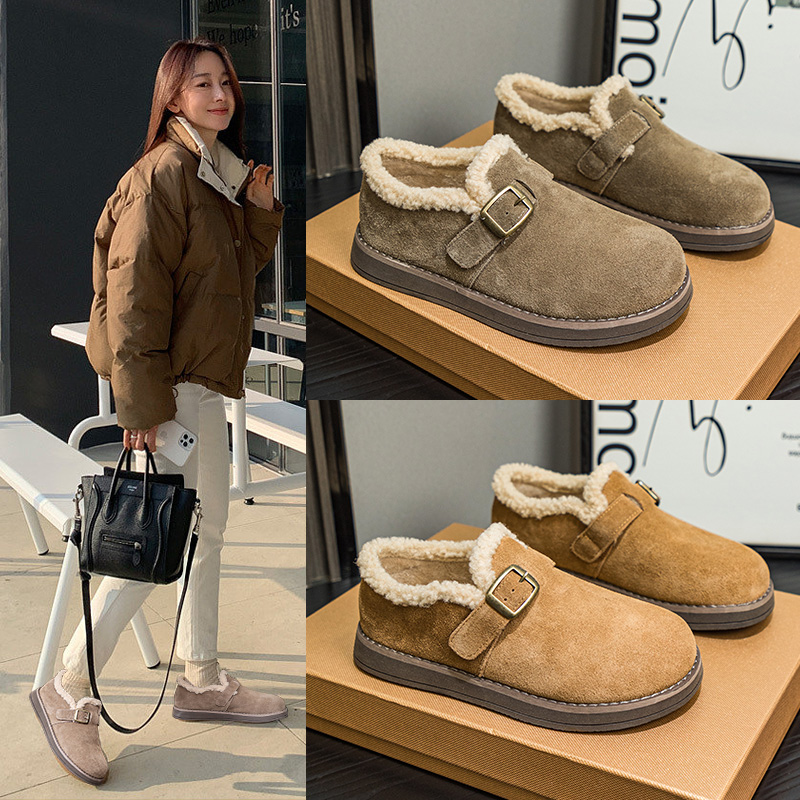 加绒勃肯鞋女全包型软底二棉鞋子