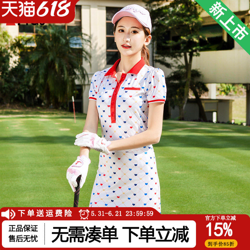 高尔夫服装女士短袖连衣裙韩版修身golf女装春夏套装运动球服包邮
