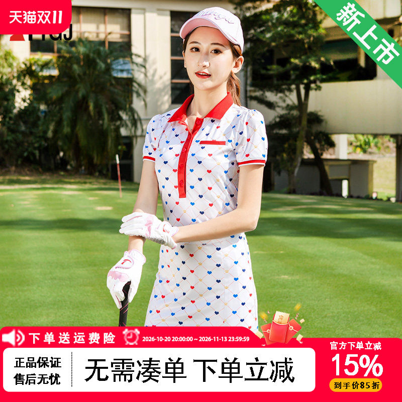 高尔夫服装女士短袖连衣裙韩版修身golf女装春夏套装运动球服包邮