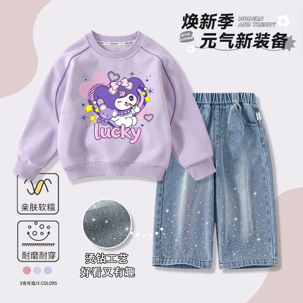 休闲夏季卡通酷乐米女童套套装