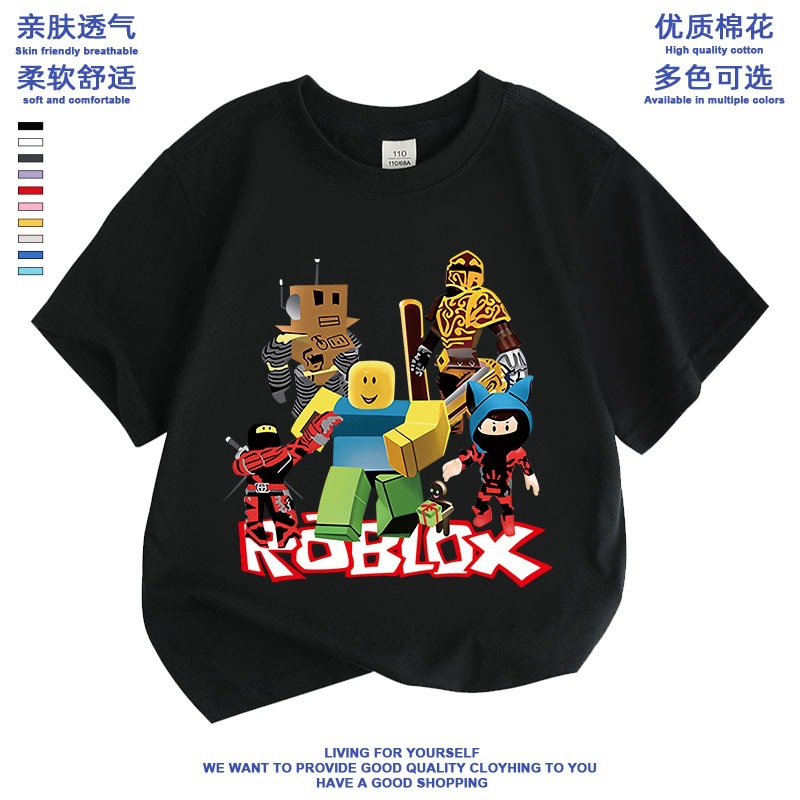 roblox短袖t恤男女童衣服夏季棉