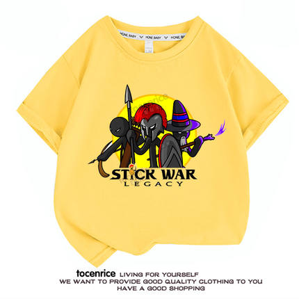 火柴人战争stick war legacy 中大童男童夏季宽松短袖T恤儿童衣服