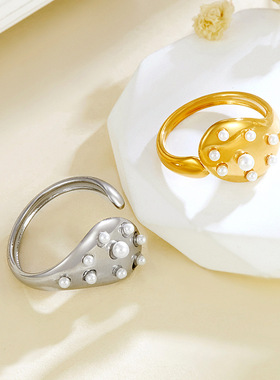 日韩多层不规则细圈开口食指戒指女个性ins简约冷淡风手饰品