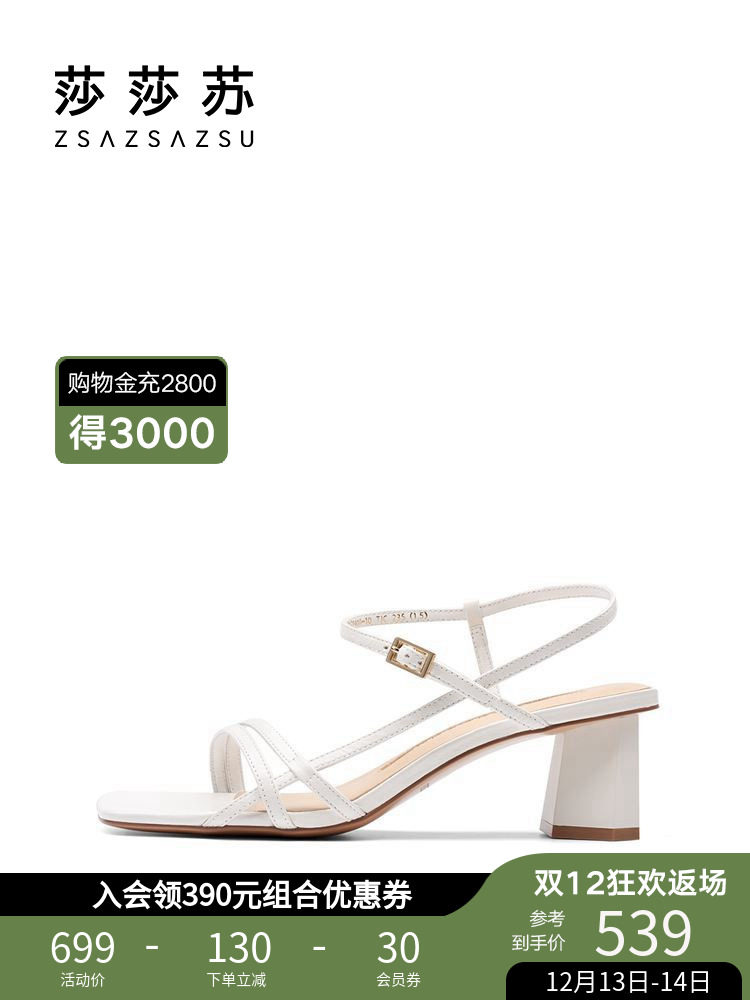 Salsa Su Summer New French Roman Sandals Women's Square Head Thick Heel Lady Gentle Niche Fairy Shoes