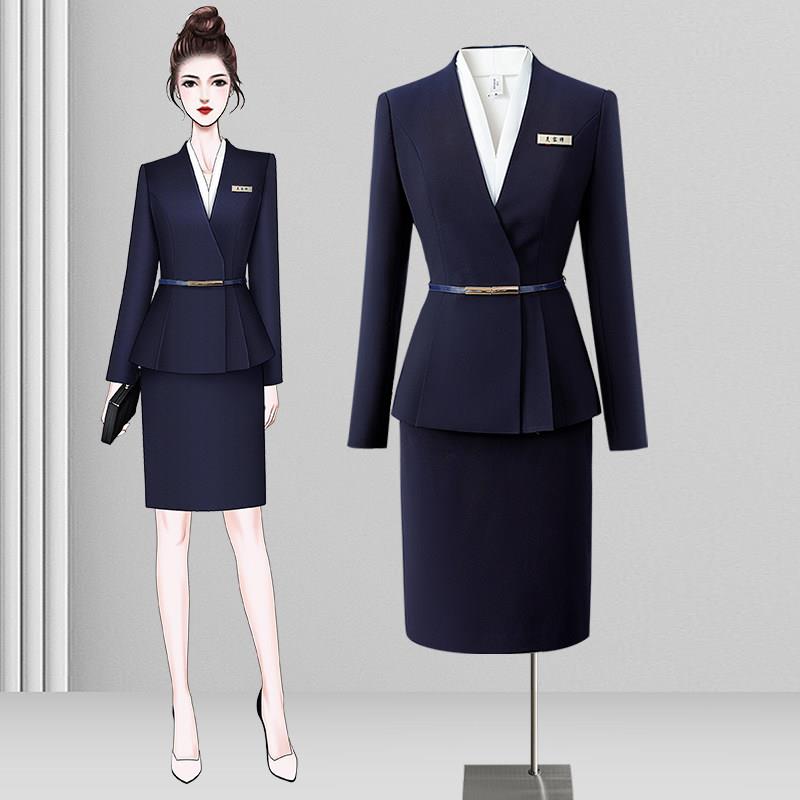 职业套装女春秋西装制服酒店经理工作服高端美容顾问案场客服工装
