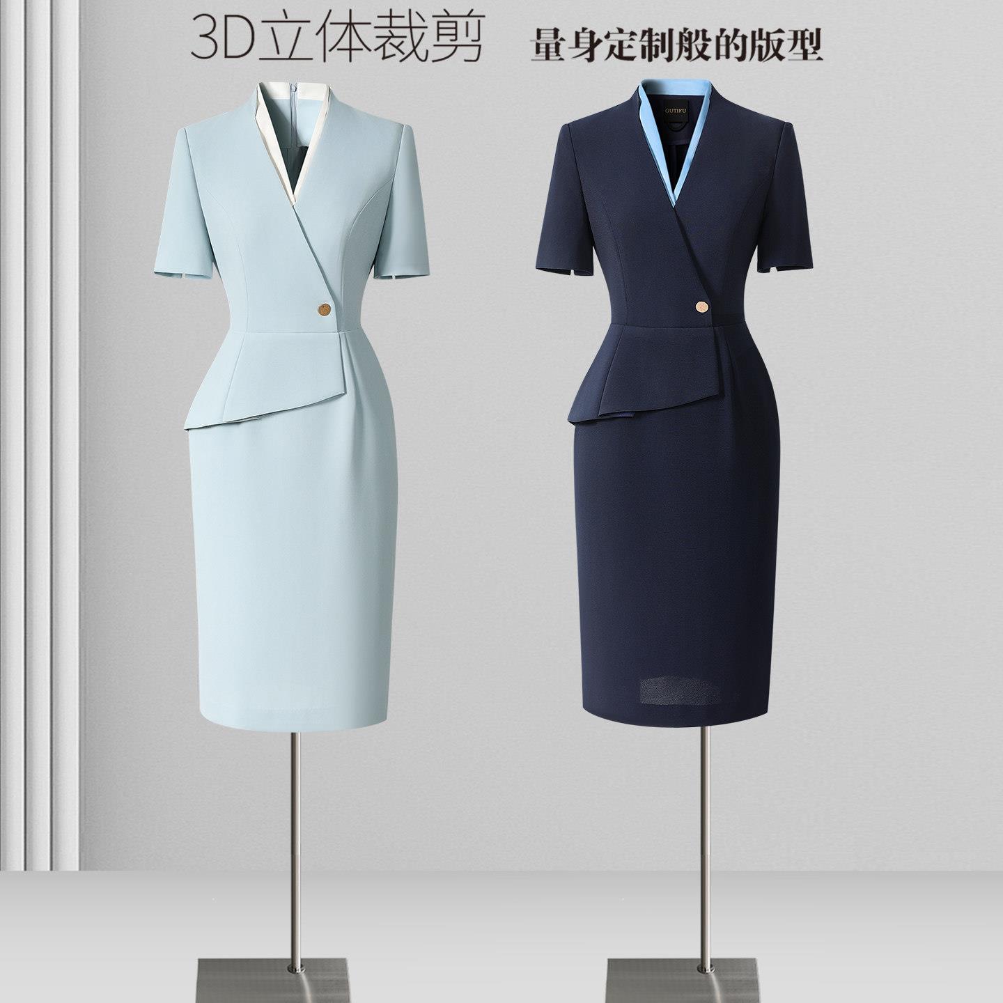 夏季职业连衣裙高级感气质时尚案场客服前台工装医美美容院工作服