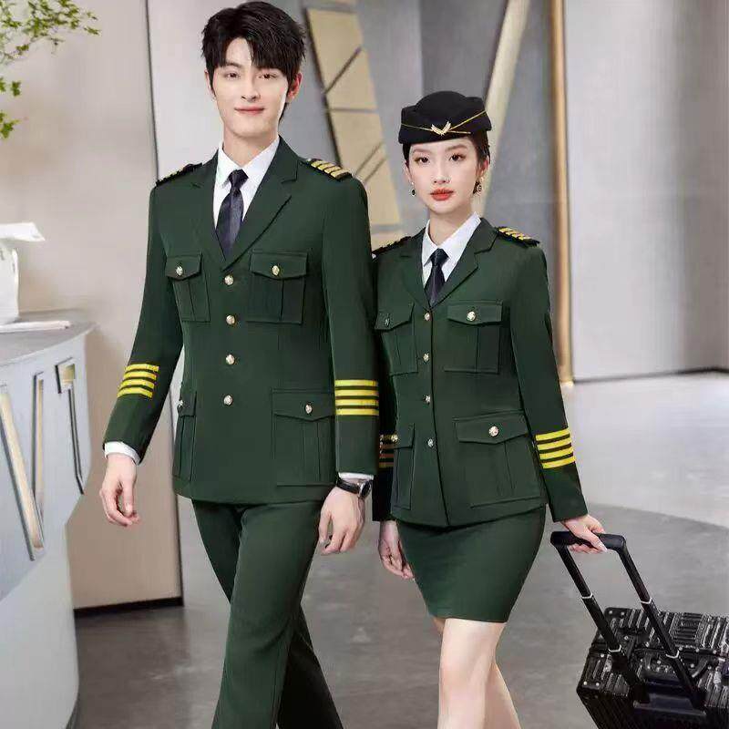 男女军鼓乐队仪仗队演出服套装航空姐学生班服空少机长工作制服