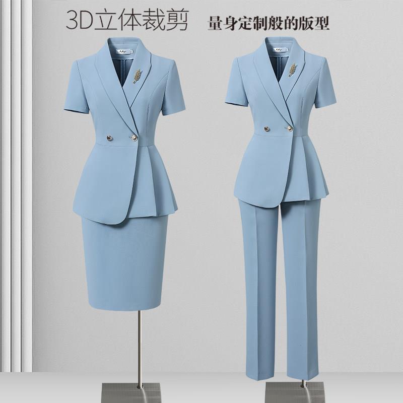 短袖西装套装女夏装上班服气质时尚洋派医美美业金店美容院工作服