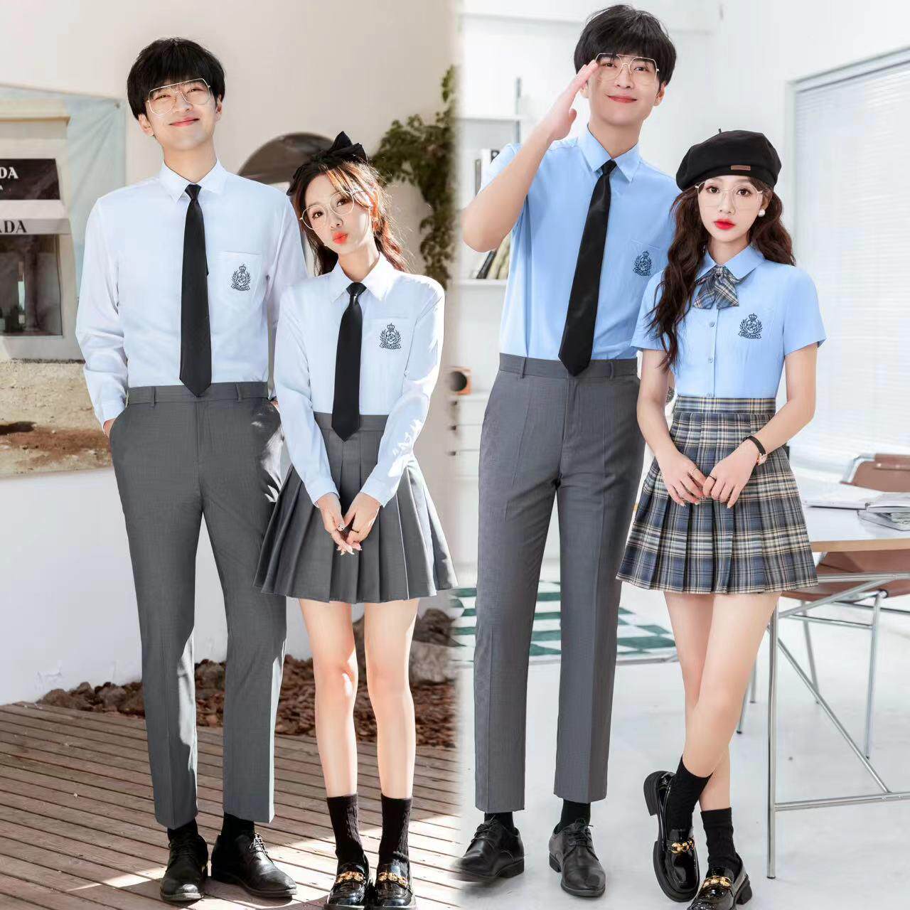 男女职业工装衬衫套装酒吧ktv网咖电竞馆桌球室服务员工作服衬衫