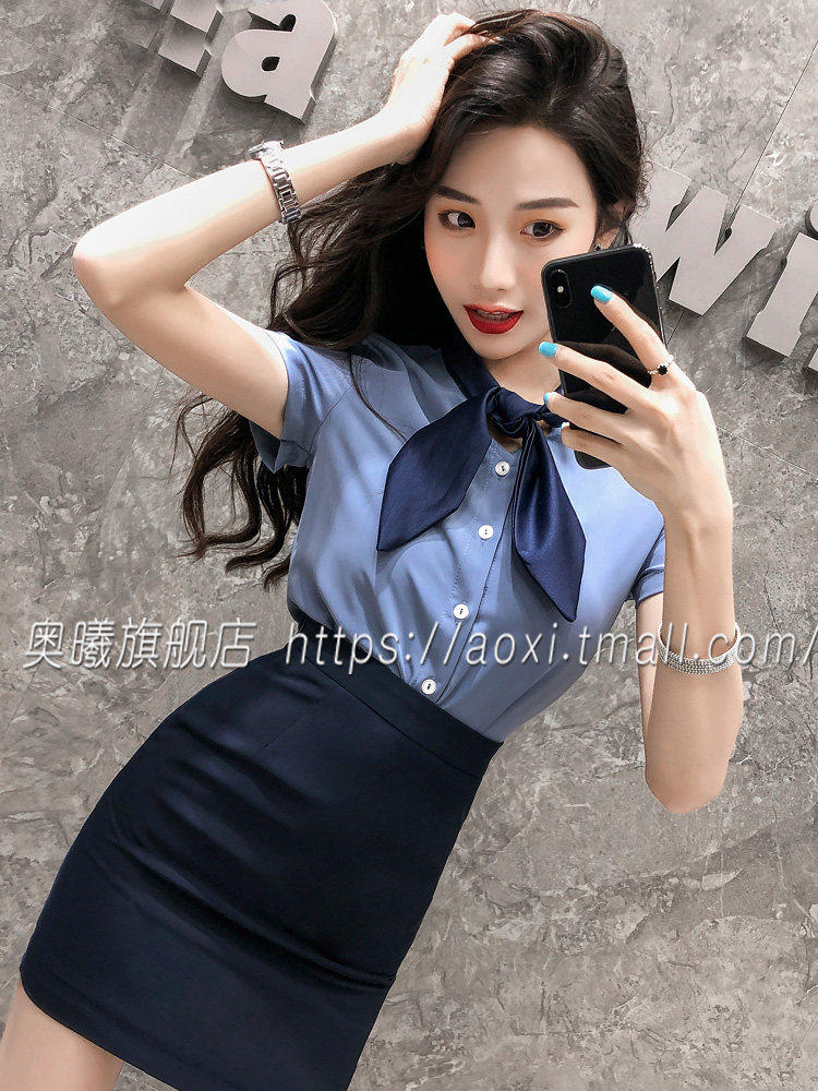 轻熟美容师工作服女夏季2024新名媛夏装女套装衬衫制服套装女职业