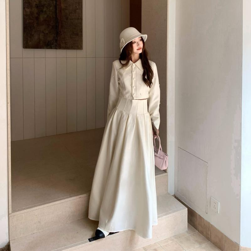 言可可 富家千金感冬装女气质一整套穿搭高级感裙子套装裙两件套