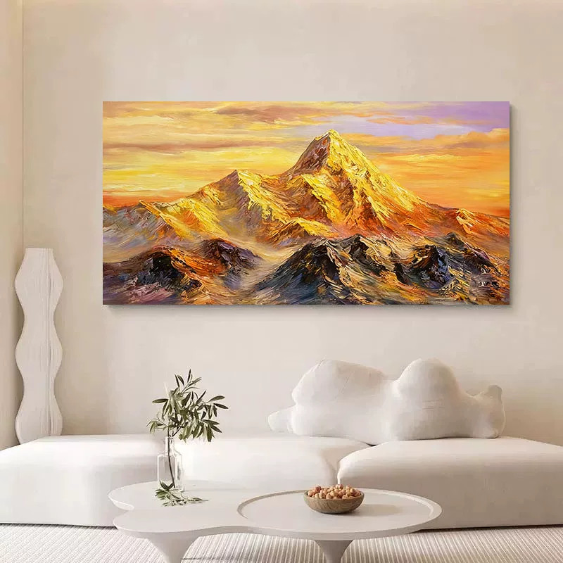 大芬村手绘日照金山客厅油画