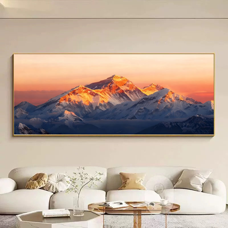 大芬村手绘油画日照金山公司办公室挂画客厅沙发背景墙横幅装饰画,家居饰品,油画,淘宝优惠券,粉丝福利购,淘宝优惠卷