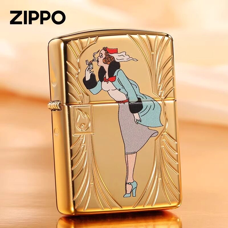 正版zippo防风打火机85周年挚臻典藏版风中女郎煤油防风收藏