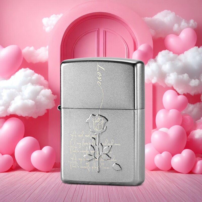 zippo打火机玫瑰恋曲礼盒装官方正版煤油防风浪漫表白礼物送男友图片