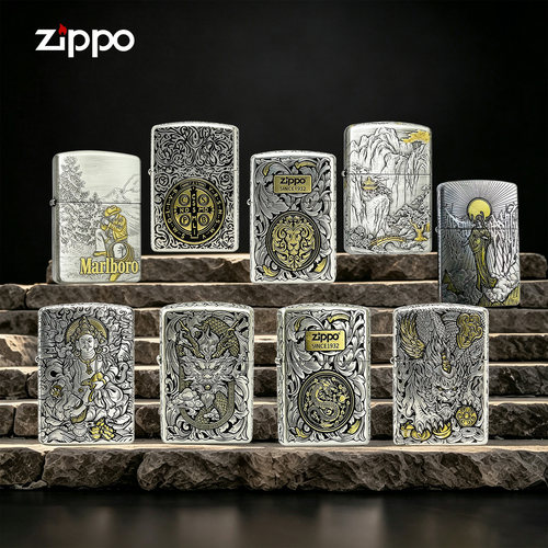 zippo正品打火机错金银黄财神盔甲防风煤油七夕节送男朋友礼物