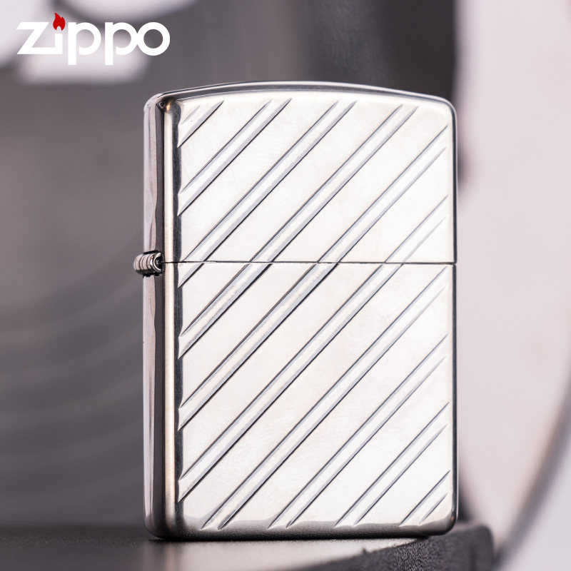 zippo芝宝正品煤油打火机盔甲凹斜纹2面日版斜纹深雕高档创意礼物