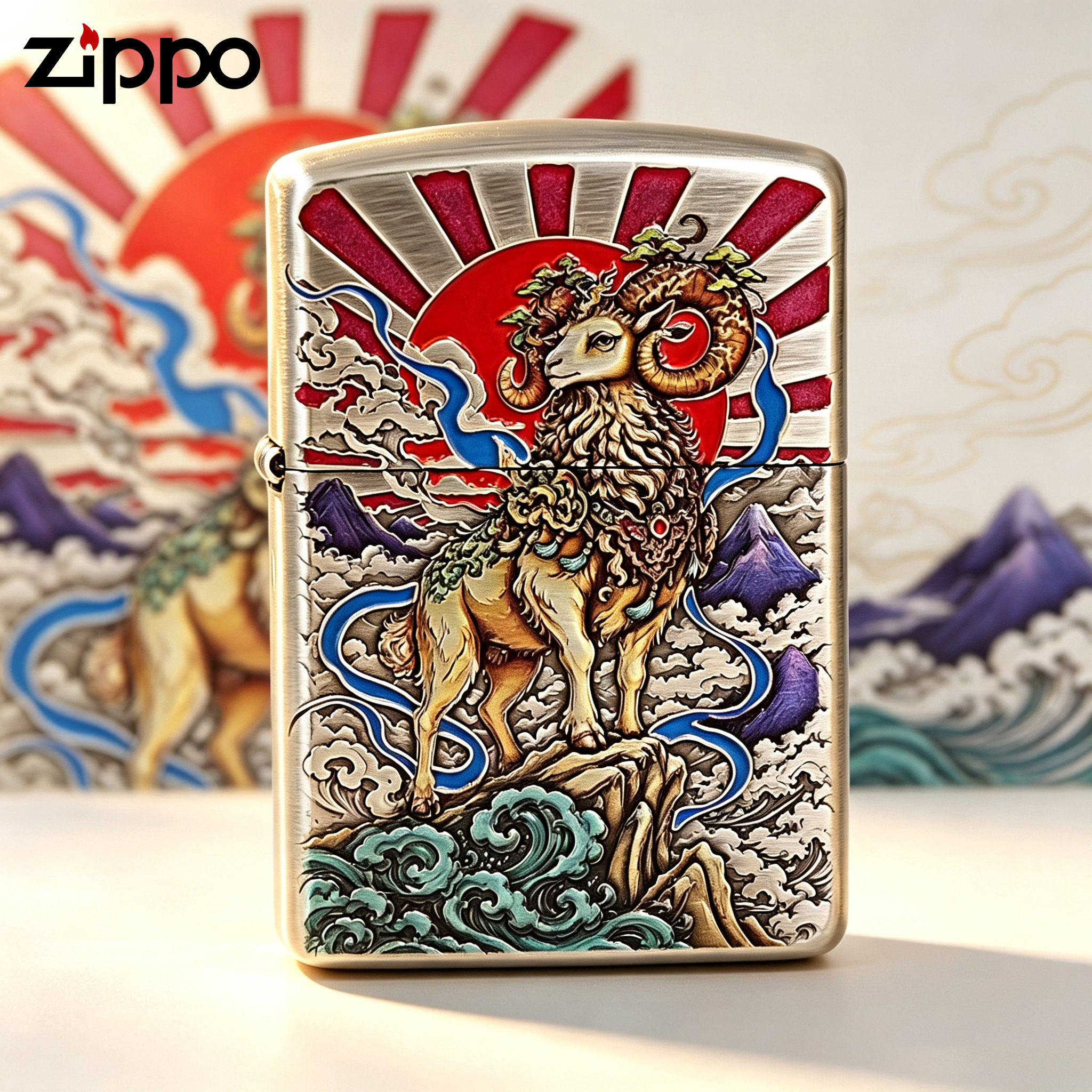 zippo打火机官方正版生肖羊守护神煤油防风盔甲七夕送男士礼物
