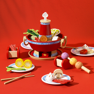 可来赛故宫紫禁祥云火锅玩具男女孩生日礼物过家家3-6岁宫廷文化