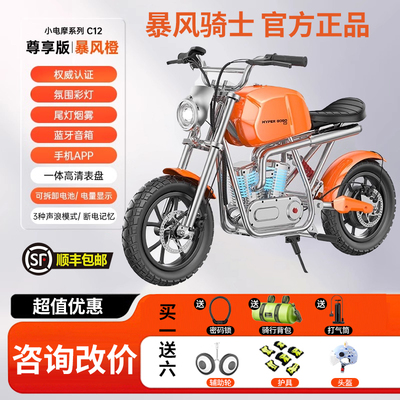哈雷儿童电动车摩托车暴风骑士两轮越野车摩托车4-12岁卡丁车玩具