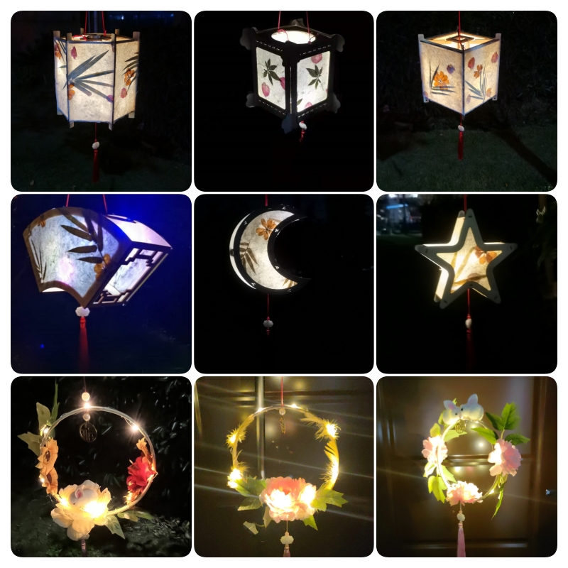 新年儿童手提花草纸灯笼材料包