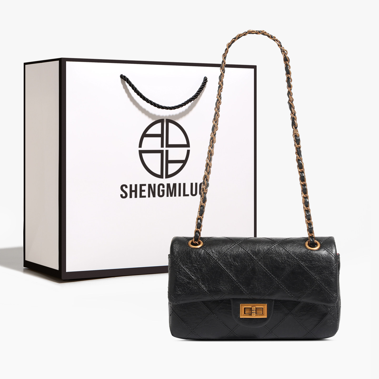 圣米洛精致单肩包包女2026新款时尚百搭腋下包质感菱格链条斜挎包,箱包皮具/热销女包/男包,小方包,淘宝优惠券,粉丝福利购,淘宝优惠卷