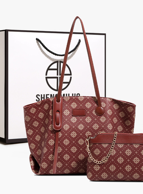 圣米洛结婚红色包包女士2026新款大容量婚包时尚新娘包子母托特包