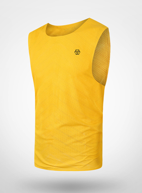 Sanken纯色夏季休闲运动贴合坎肩背心宽肩网眼训练健身无袖T恤男