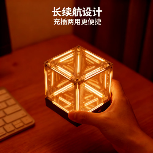 四维空间超立方体手办盒小夜灯