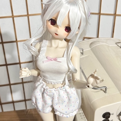 BJD娃衣4分南瓜裤吊带背心bjd6分娃娃衣服波点南瓜裤套装蛋糕裙