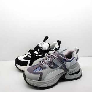 周末有约老爹鞋女2024秋新款厚底百搭增高运动鞋防滑透气轻便休闲