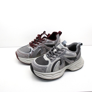 周末有约冬季新款牛皮加绒保暖运动休闲舒适百搭厚底老爹鞋女棉鞋