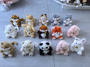 正版可爱瞌睡香香浣熊熊猫公仔毛绒玩具创意软绒宝玩偶桌伴掌中宝