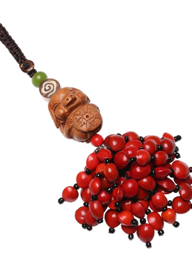 桃木生肖猪汽车钥匙扣挂件吊坠珠