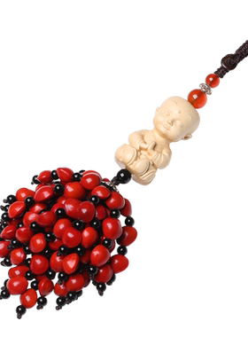 钥匙扣菩提子流苏挂饰相思红豆