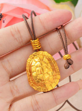 期待金店同款古法沙金富甲天下金龟吊坠项链轻奢久不掉色沙金项链