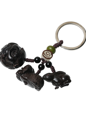 黑檀木三合六合挂件吊坠